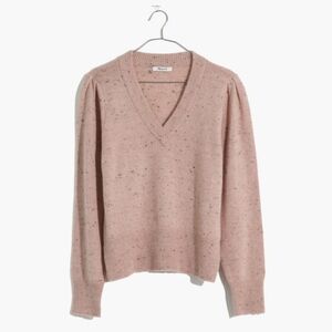 Madewell V-Neck Sweater In Donegal Blush
